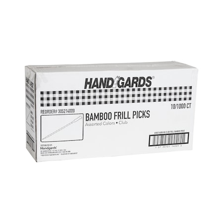 Handgards 4 Frill Wood Pick, PK1000